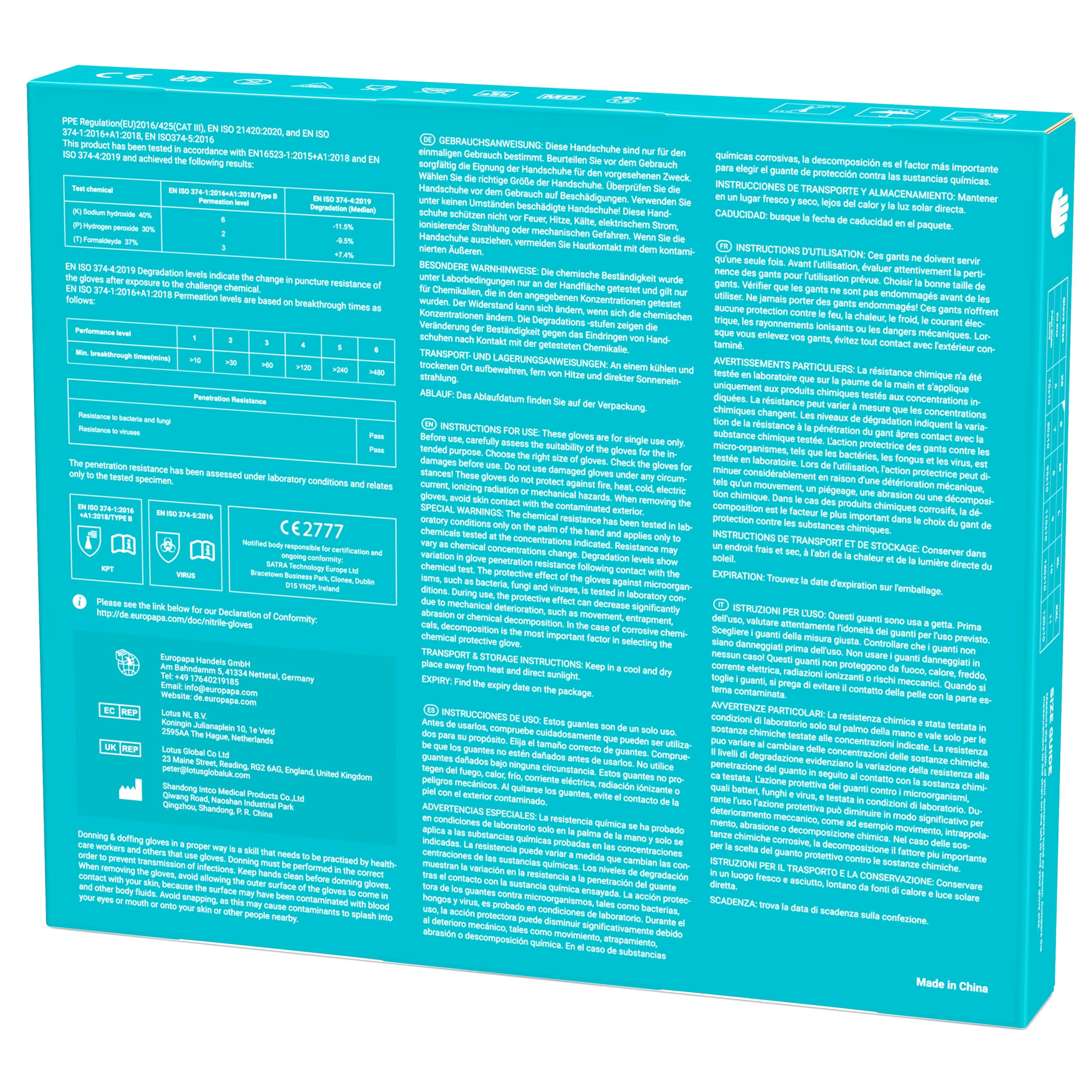 EUROPAPA® - 100 Guanti Monouso In Nitrile, Senza Lattice, Non Sterili (S, Viola)