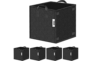 iPower 5-Pack 7-Gallon Square Grow Bags: Expandable Fabric Planter Inserts for Indoor/Outdoor Gardening