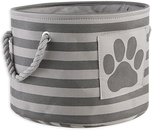Miniatura 2 de Bone Dry - Colección de almacenamiento para mascotas, canasta a rayas con parche de huella de pata