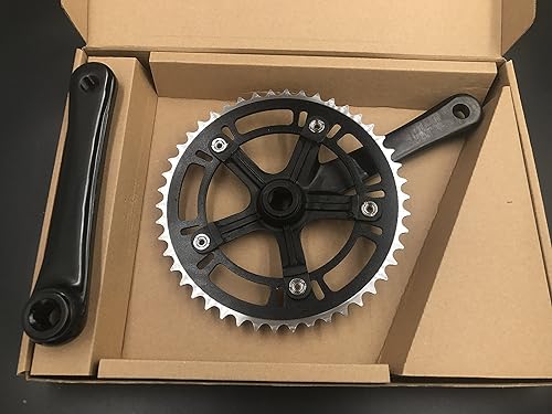 Miniatura 2 de CDHPOWER Juego de bielas de una sola velocidad 46T 6.693 in bielas 130 BCD para bicicleta de carretera de montaña bicicleta de engranaje fijo