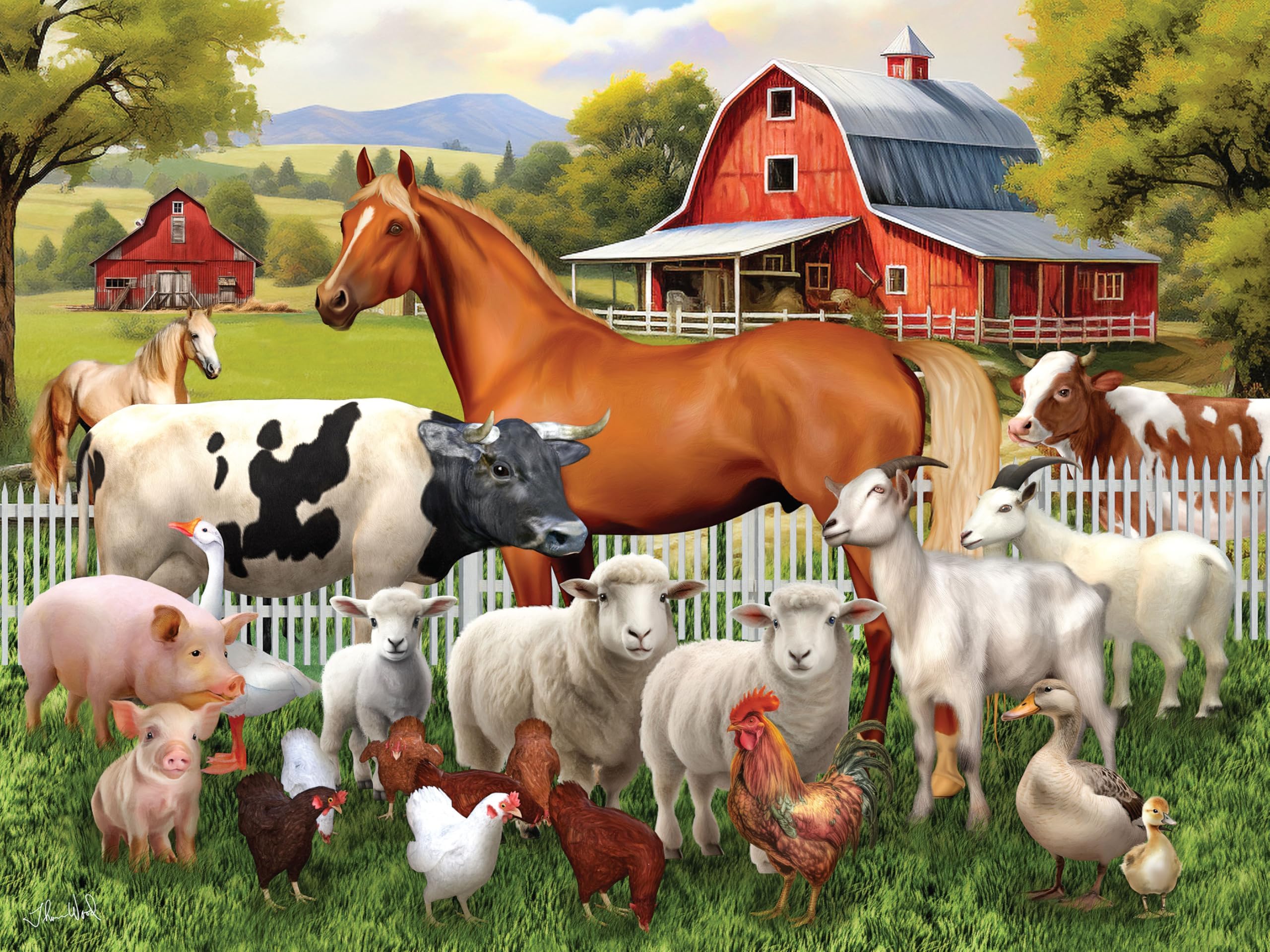 Amazon.com: Ceaco - Tom Wood - Farm Animal Friends - 300 Oversized