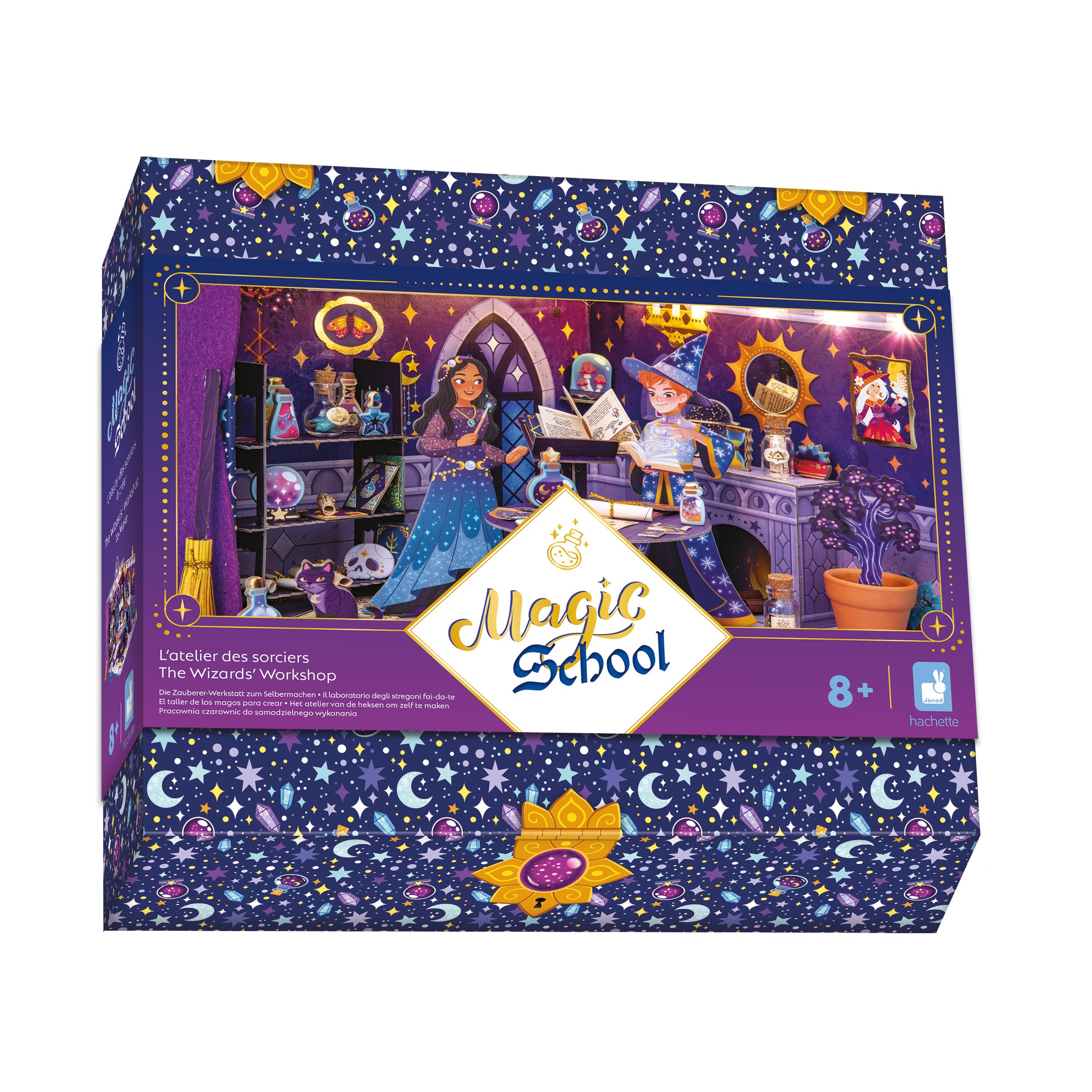 Janod Magic School-Warsztat czarownic do ćwiczeń ręczne kreatywne rękodzieło - dekoracja do tworzenia - świat magii - gra dla dzieci od 8 lat - J09140, wielokolorowy (JURATOYS J09140)