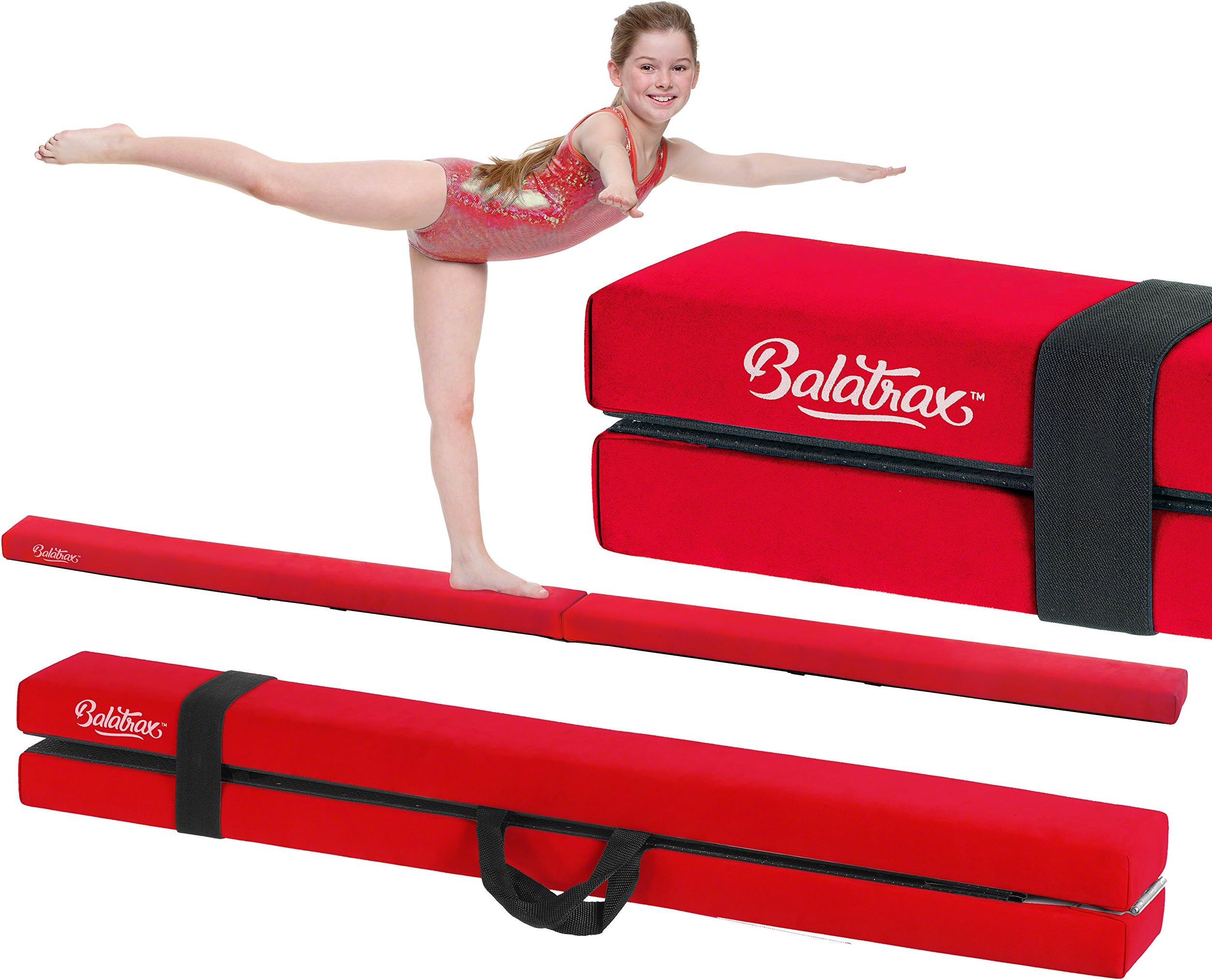 Balatrax™ 7FT and 8FT Folding Balance Beam | Faux Leather | IMPROVED HINGE Design | 2.1m & 2.4m | FREE Carry Case | 9 Colours | Home Use Gymnastics Kids Beginner Training Sports Exercise