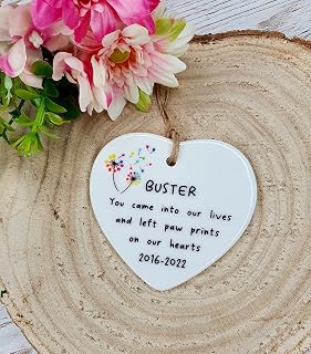 You Left Paw Prints On Our Hearts, Pet Memorial Gift, Personalised Gift, Pet Memorial, Pet Sympathy Gift, Thinking Of You, Sympathy