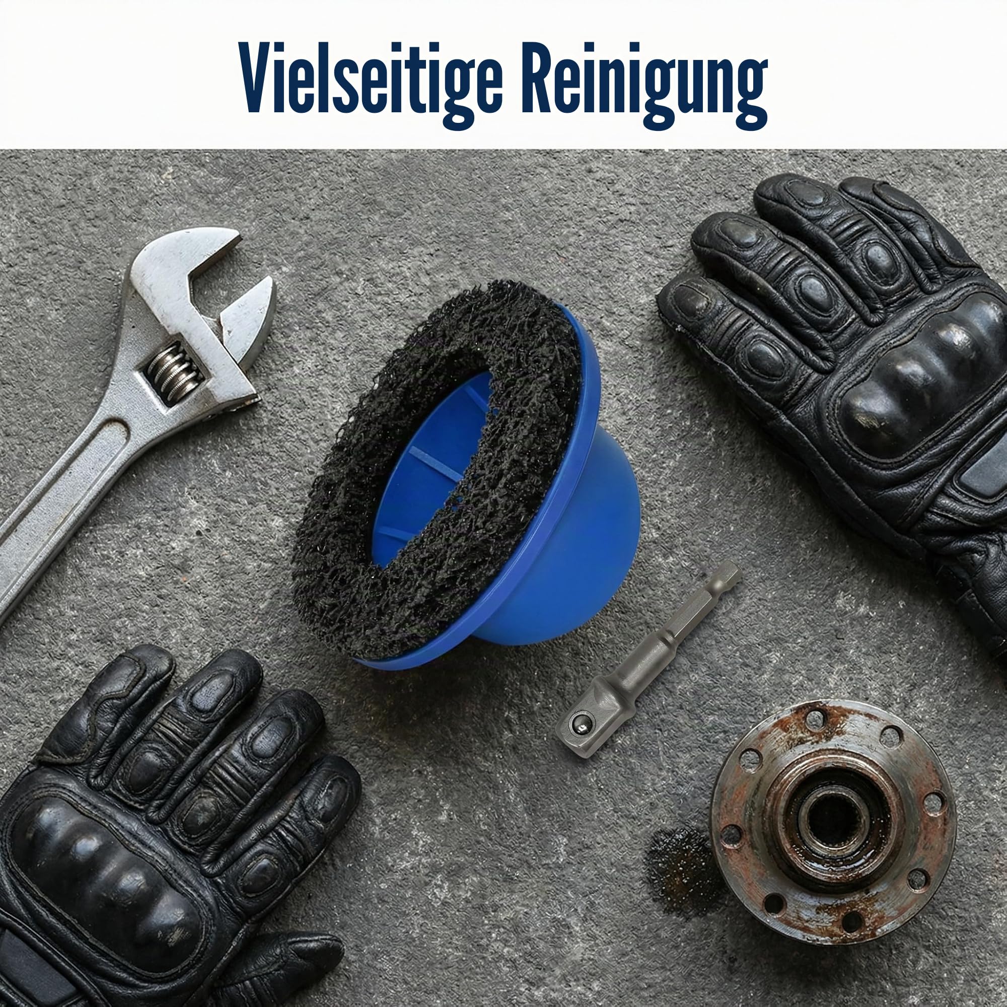 Radnabenschleifer Auto Außen-Ø 150mm Innen-Ø 90mm Kugelkopfschleifer für 1/2" Schlagschrauber Radnabenreiniger zur Rostentfernung & Felgenreinigung für Felgenwechsel Motorrad & Fahrrad