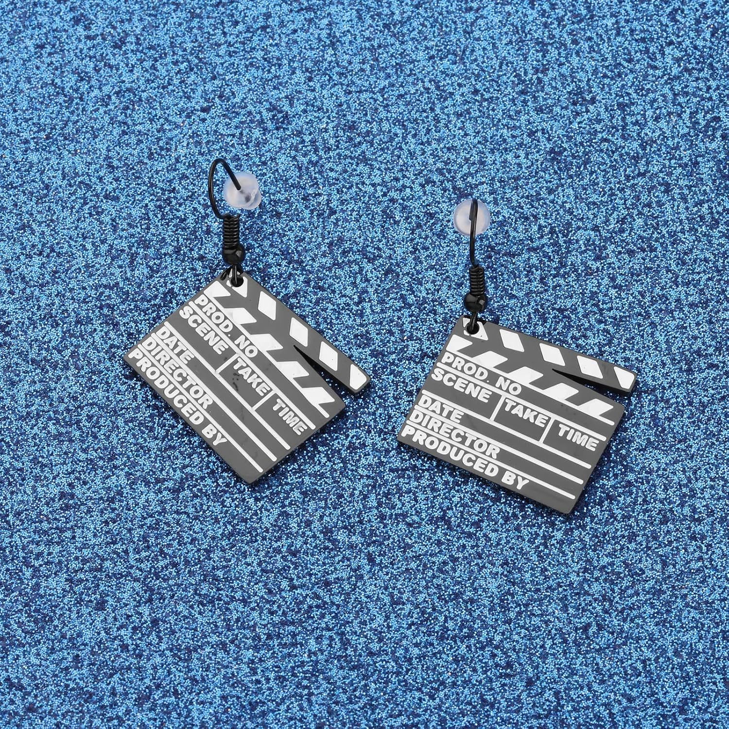 WUSUANED Black Movie Clapboard Earrings Movie Night Party Gift Director Gift Camera Action Gifts image 2