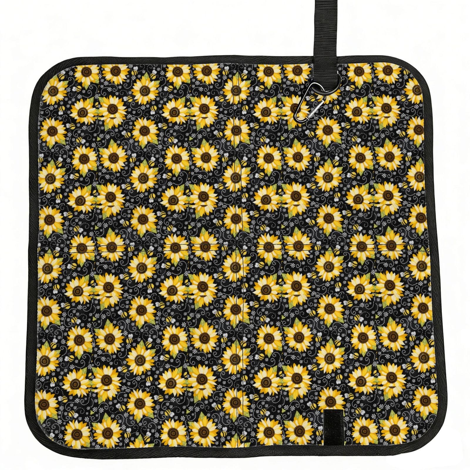 ERCgad Sunflower Bees Print Foldable Seat Cushion Portable Chair Pad Lightweight Travel Outdoor Office Home