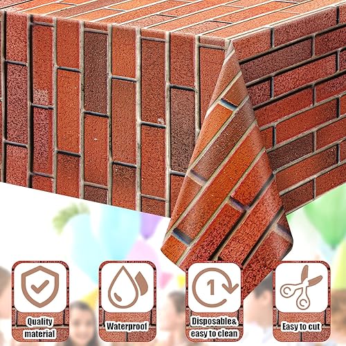 Miniatura 3 de Ctosree Mantel de pared de piedra de 100 x 78 pulgadas, rollo de plástico medieval de castillo de piedra de ladrillo, fondos de papel tapiz de