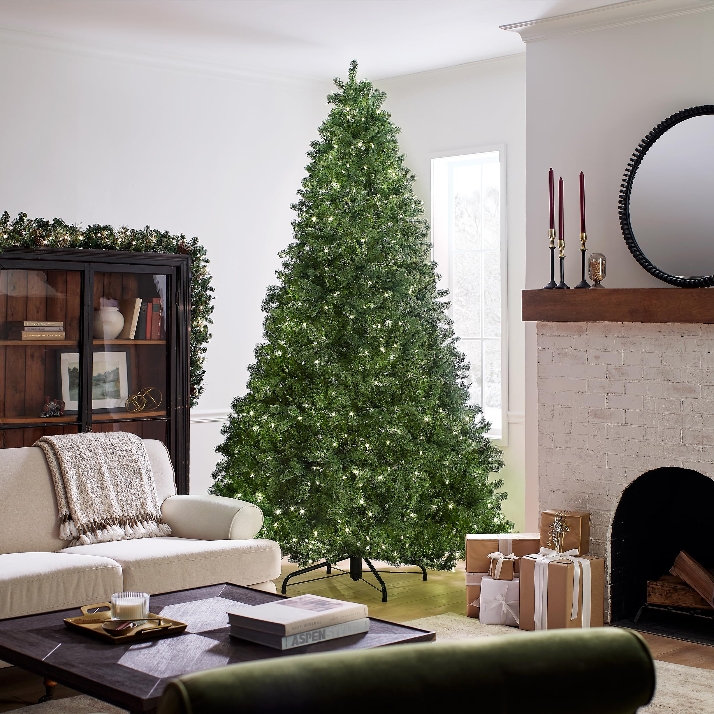 9 ft. Pre-Lit Downswept Douglas Fir Tree with PowerConnect Dual Color LED Lights main image 1