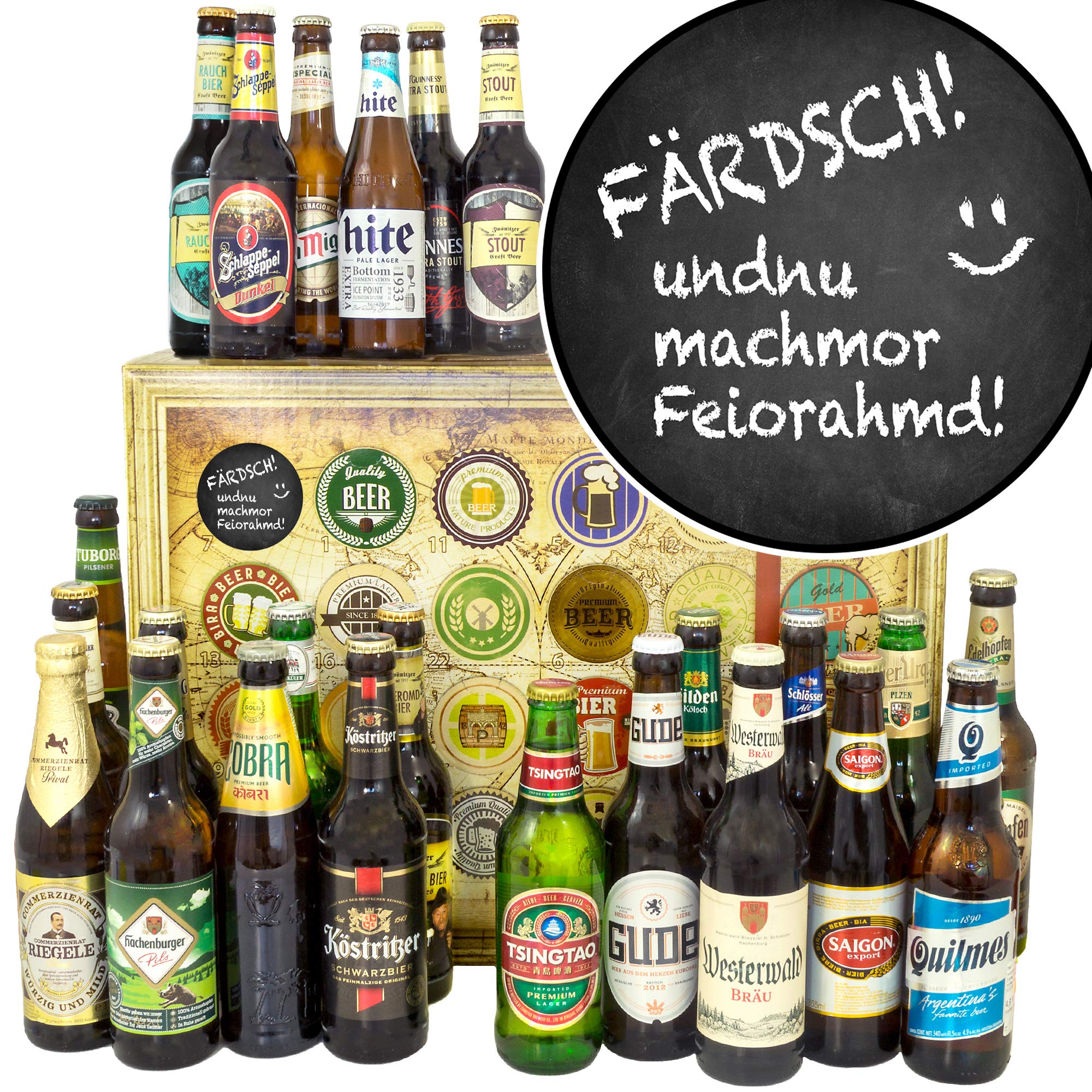 Feierabend Bier Adventskalender - 24x Biere Geschenkset Welt und D