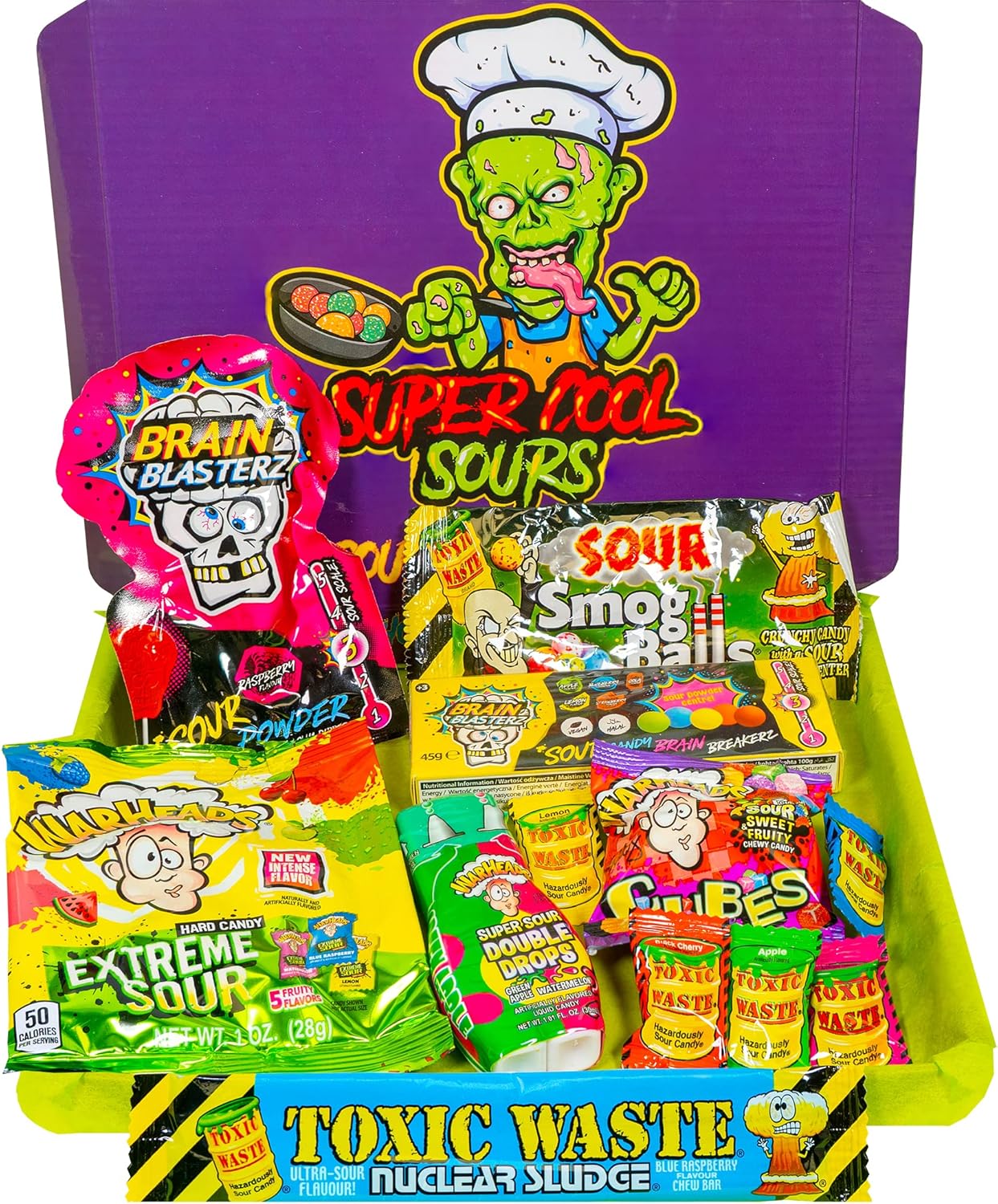 Super Cool Sours Sour Challenge Selection Box Hamper of Sour Sweets