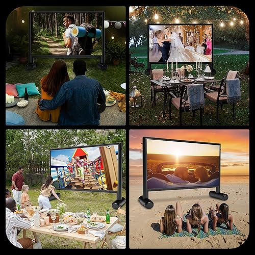 Miniatura 5 de Pantalla de proyector inflable, pantalla de cine inflable de PVC de 11 pies, diseño hermético al aire libre con bomba de aire de 600 W para