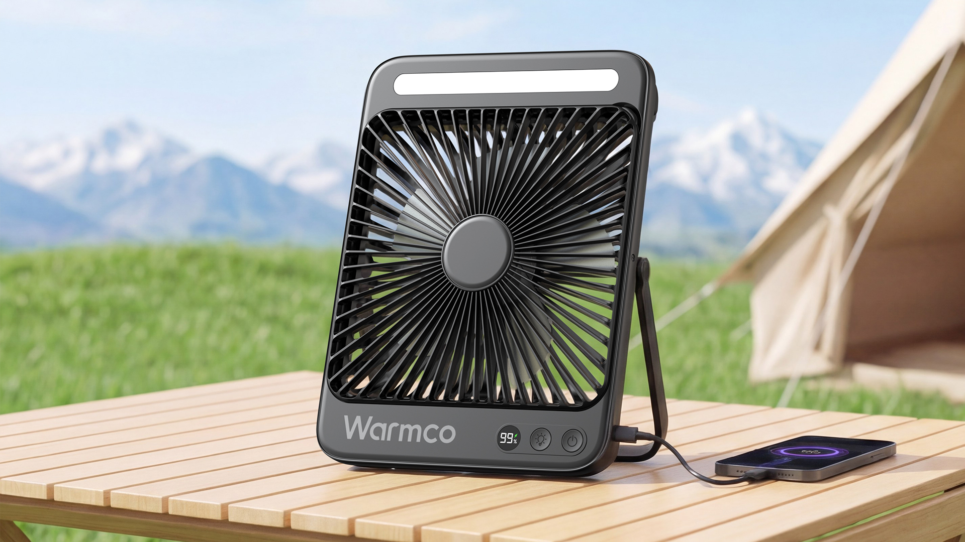 Amazon.com: Warmco 20000mAh Battery Powered Fan, Ultra-Slim 8-Inch