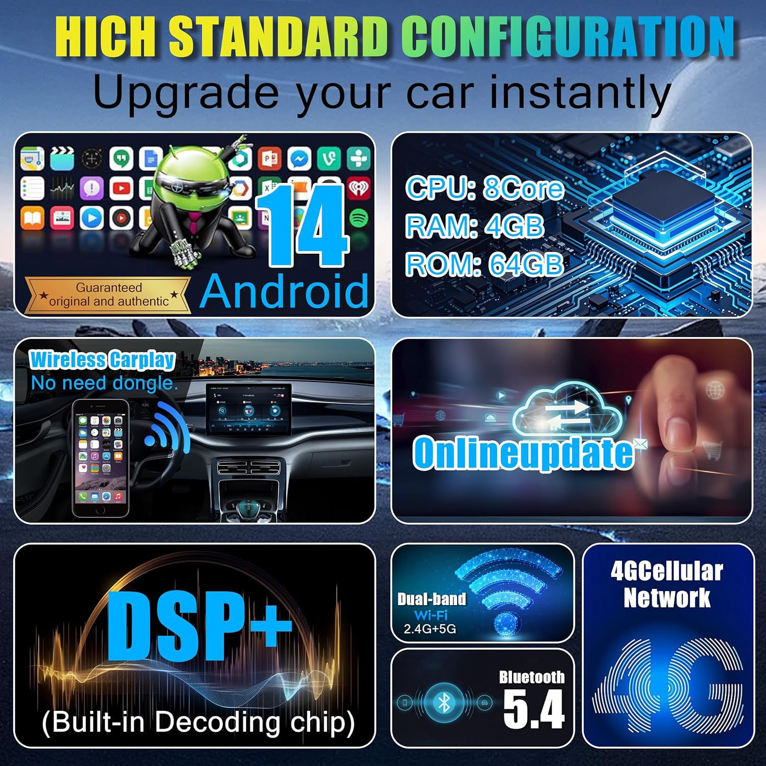 ريڙهه view of the Amaseaudio 10.1 inch car stereo, showing various ports and connectors.