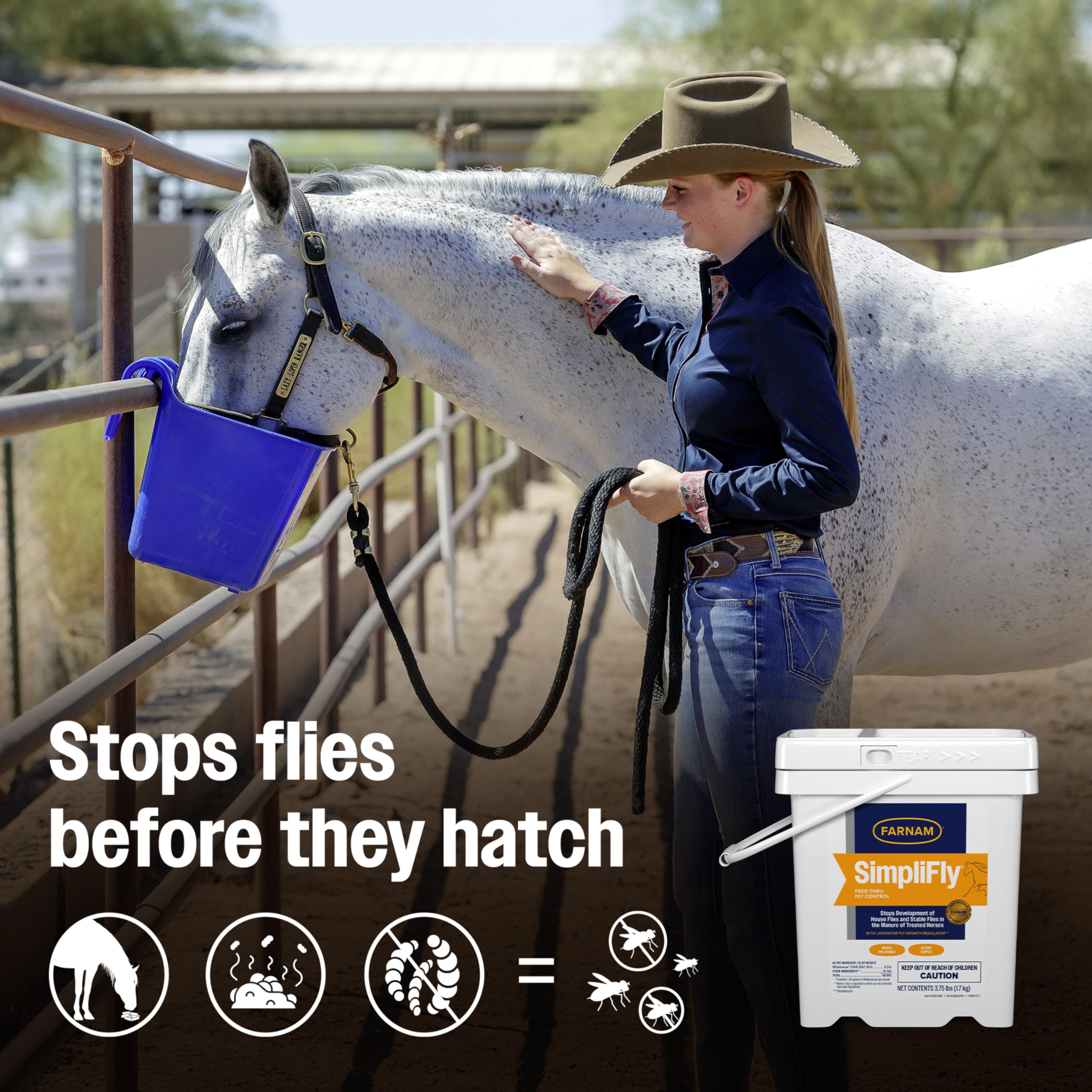 Farnam SimpliFly Feed Through Fly Control for Horses, 3.75 lbs, 60 Day Supply, EPA-Approved Pellets to Prevent Stable Flies in Manure – Safe, Palatable Daily Supplement for Fly Population Control - image 6