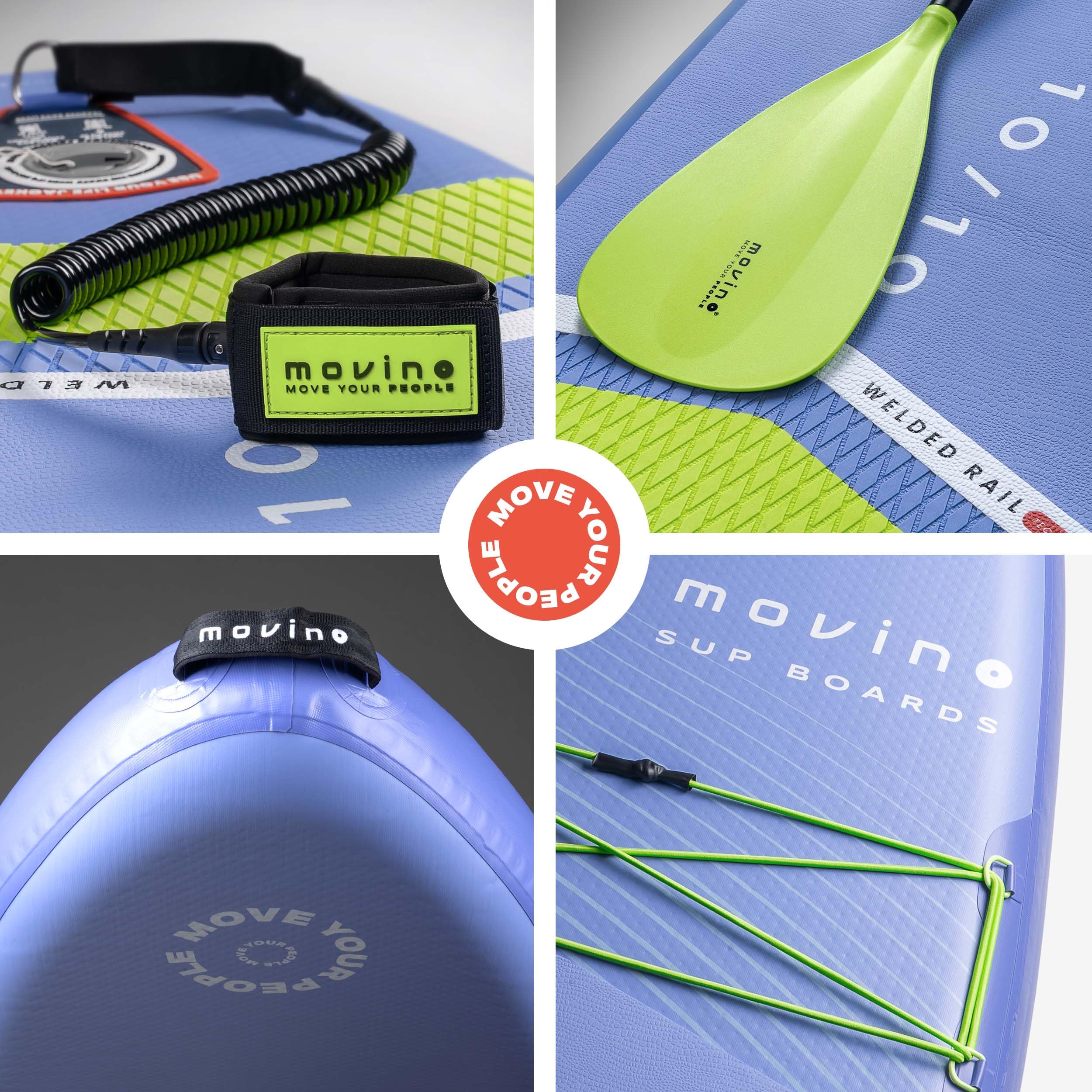 Movino Garda Allround 10'10" Zestaw Deska SUP do Wiosłowania na Stojąco Nadmuchiwana deska SUP Paddle Board Light Stand Up Deska do Paddleboardingu z Akcesoriami Sporty Wodne 330 cm
