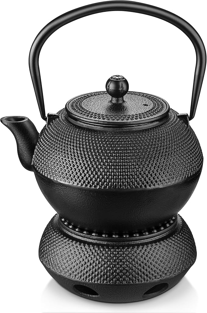 Velaze Cast Iron Teapot Set,1100 ml/37OZ Japanese Cast Iron