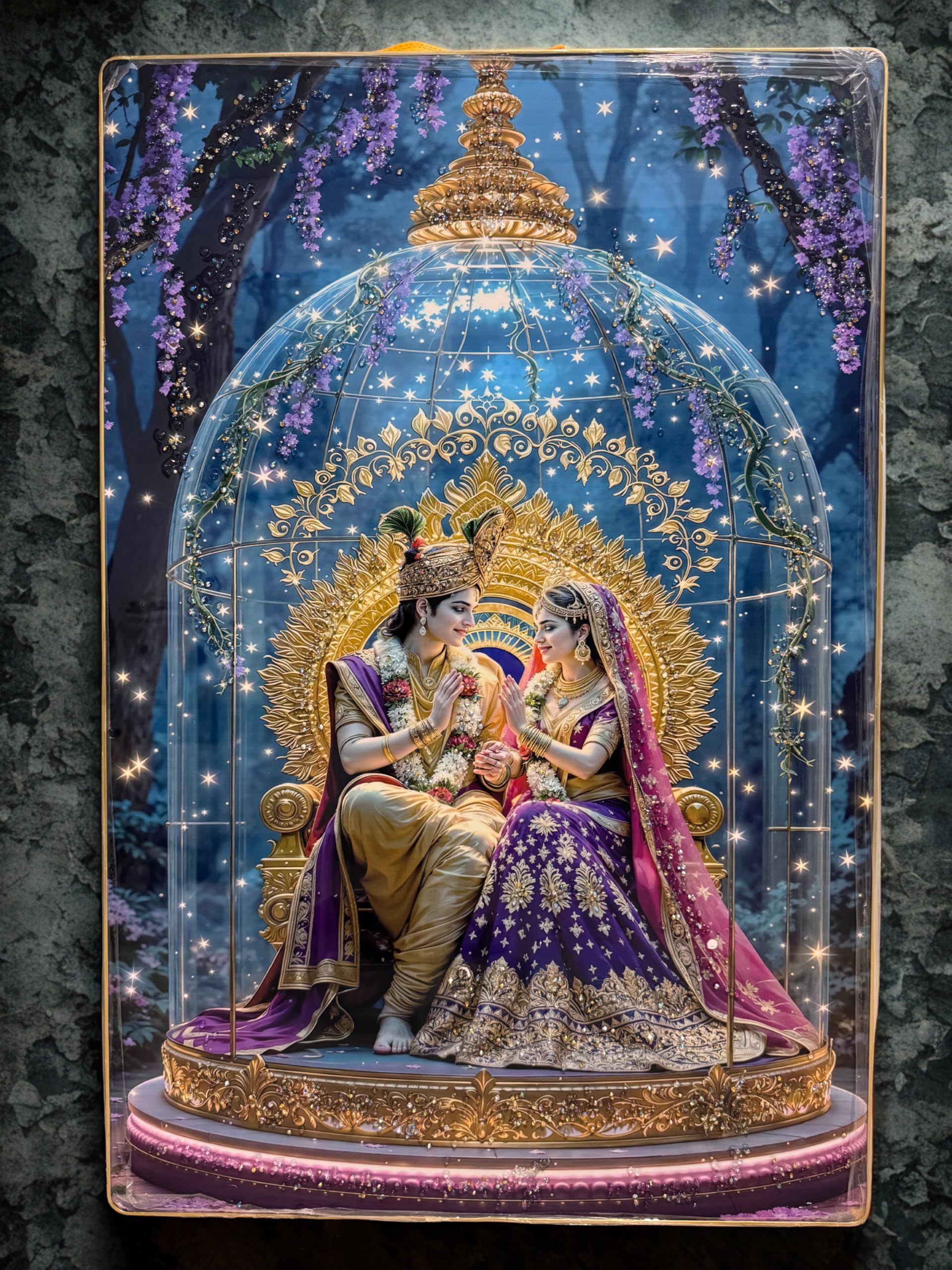 TwoXCrafts Divine Radha Krishna Framed Wall Art | Spiritual Vastu Painting for Home & Office Decor | Ready to Hang | Ideal for Living Room, Bedroom & Temple Wall Decoration| 91X62X2 cm