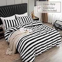 Vista 2 de Set de funda de edredón LAMEJOR, set de ropa de cama, funda de edredón de microfibra (1 funda de edredón y 2 fundas de almohada), color negro blanco