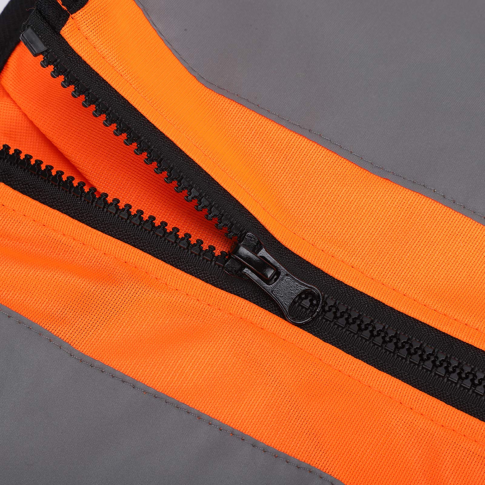 Gilet Réfléchissant de Sécurité pour Chien, Veste Lumineuse Fluorescente Haute Visibilité pour Les Promenades Nocturnes, Gilet à Fermeture éclair pour Animaux de Compagnie pour(XL-Orange Fluo)