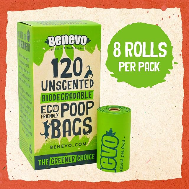 Foto 2 de 6 de Benevo Bolsas biodegradables para excrementos, 120 bolsas