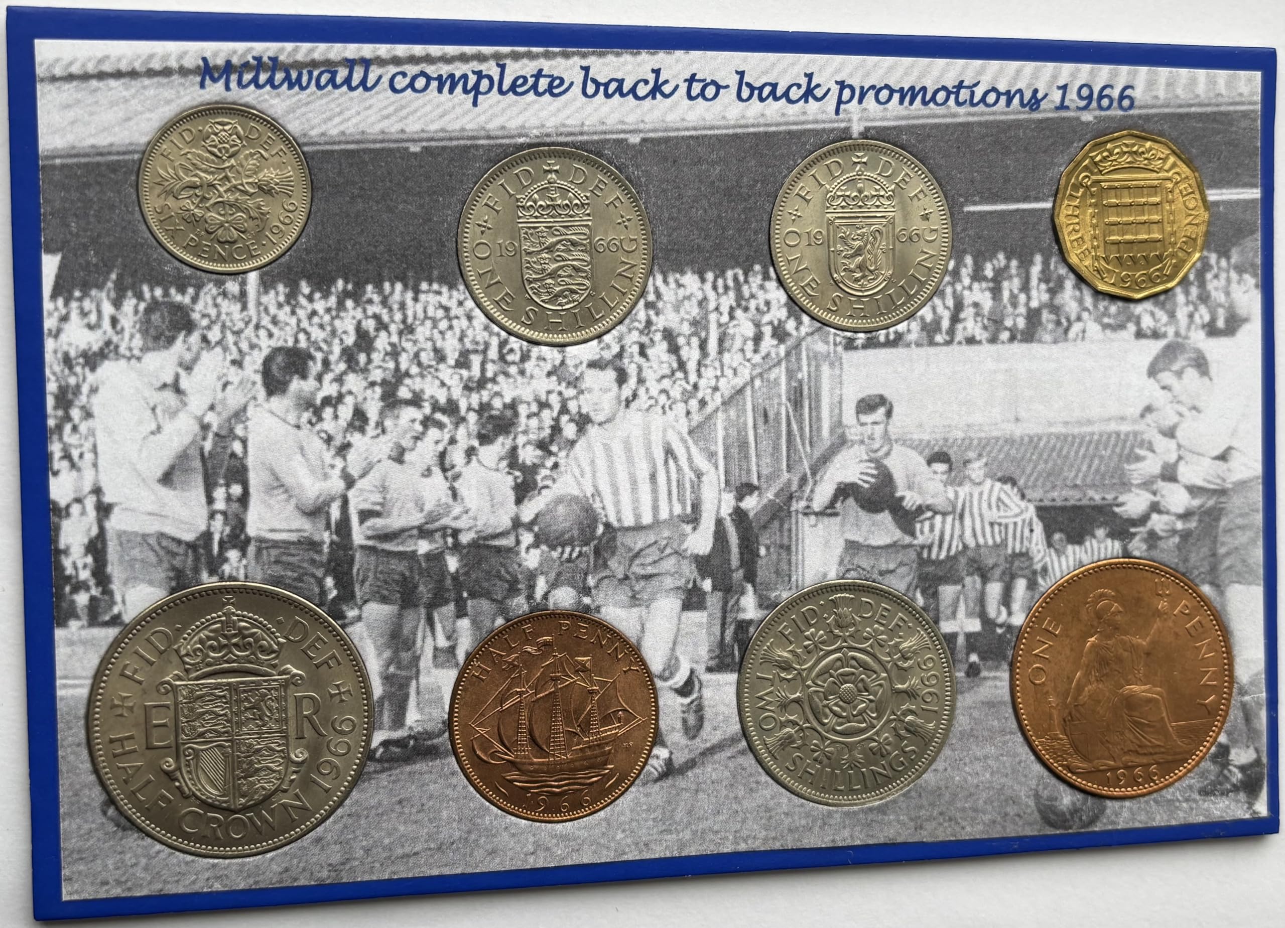 Historicgiftsets Millwall Fc (The Lions Den) Vintage Back To Back Promotions Retro Coin Present Display Gift Set 1966