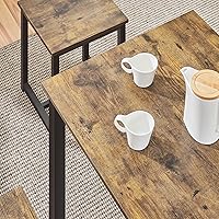 Vista 41 de Yaheetech Juego de mesa de comedor de 3 piezas, juegos de mesa y sillas de cocina para 2 personas, mesa compacta con 2 taburetes y diseño de ahorro
