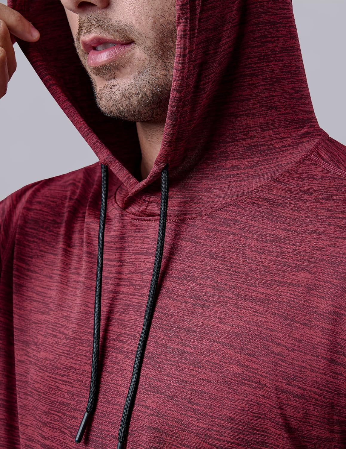 3 Pack: Men's Lightweight Short Sleeve Workout Hoodies, Athletic Dry Fit Hooded T Shirts for Gym Running - Image 5