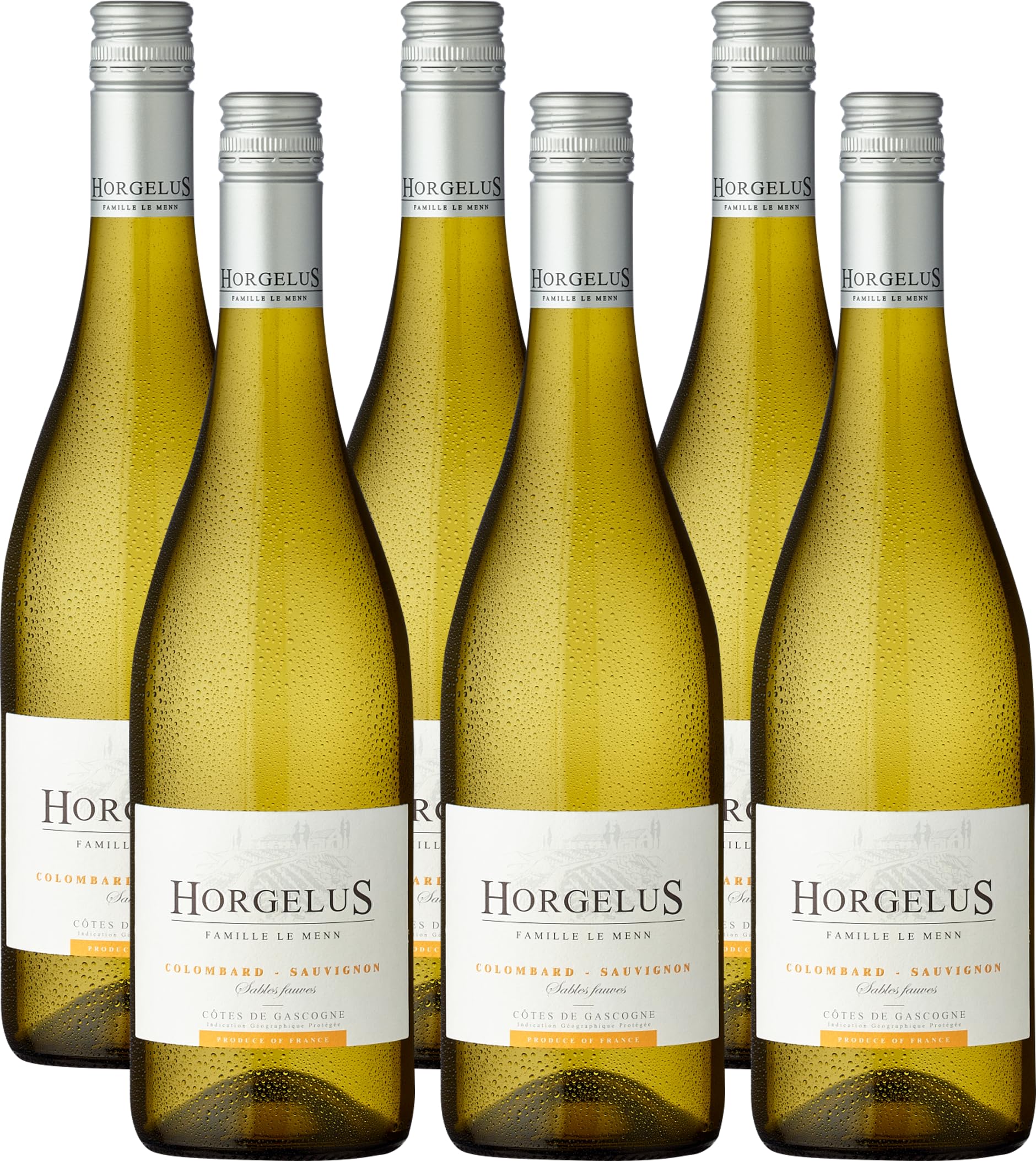 Horgelus Colombard-Sauvignon Côtes de Gascogne I.G.P. (6x 0,75l) - Trockener, aromatischer Weißwein mit Zitrus- und frischen Apfelnoten