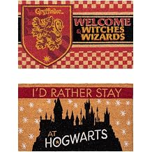 Gertmenian Harry Potter Coir Doormat - 2x3 Welcome Mat 2-Pack, Ideal for High Traffic Areas in Front Door, Garage, Entryway - Paramount Hogwarts/Witches, 80027