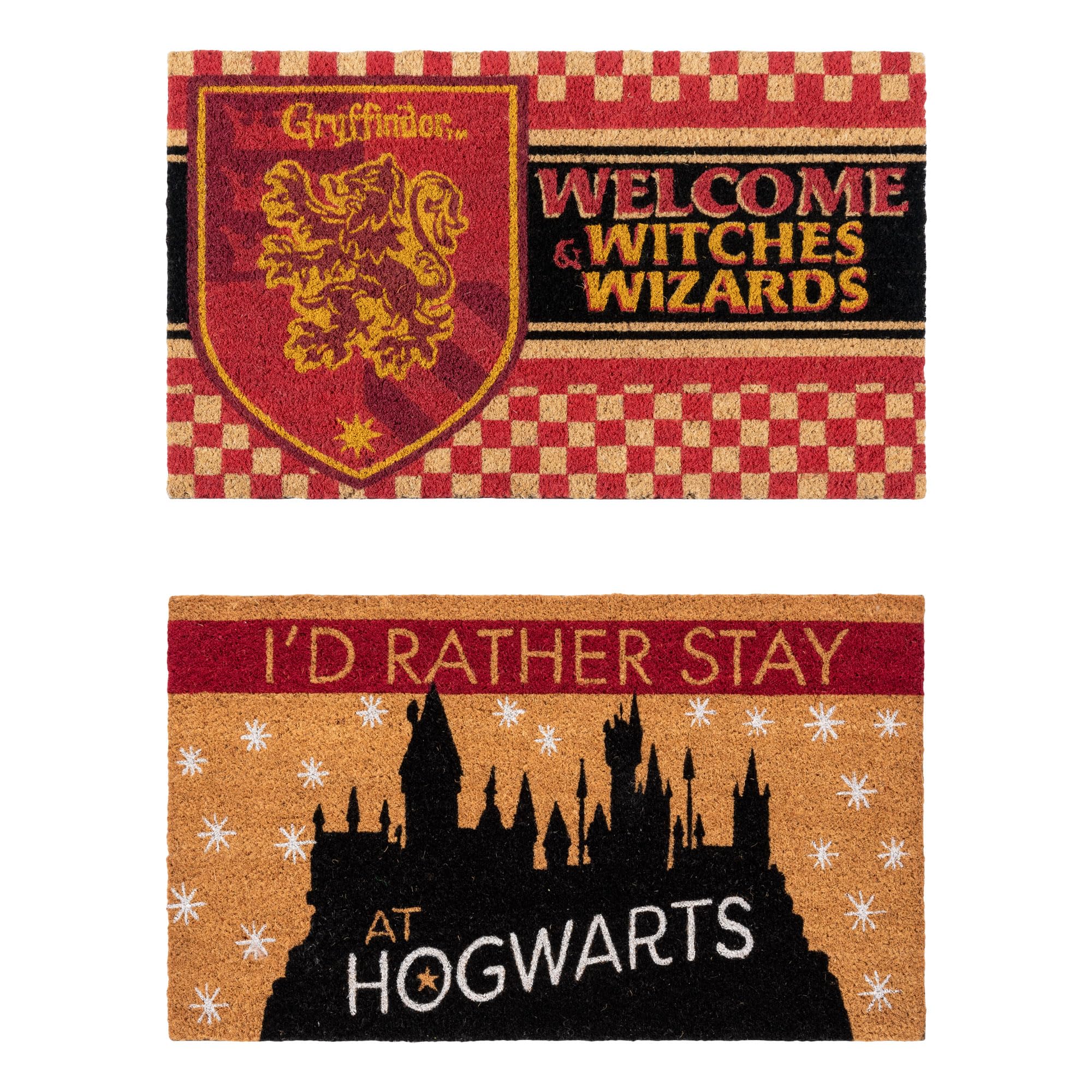 Gertmenian Harry Potter Mat (2-Pack) Welcome Mats for Front Door, Home Entrance, Garage, and Back Door, Home Decor, 20" x 34" Each, Paramount Harry Potter Hogwarts/Witches 80027