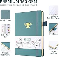 Vista 48 de A5 Bullet Dotted Journal Notebook 160gsm Thick Bleedproof Paper, Lay Flat Binding, 160 Numbered Pages Hard Cover Dot Grid Notebook/Bullet