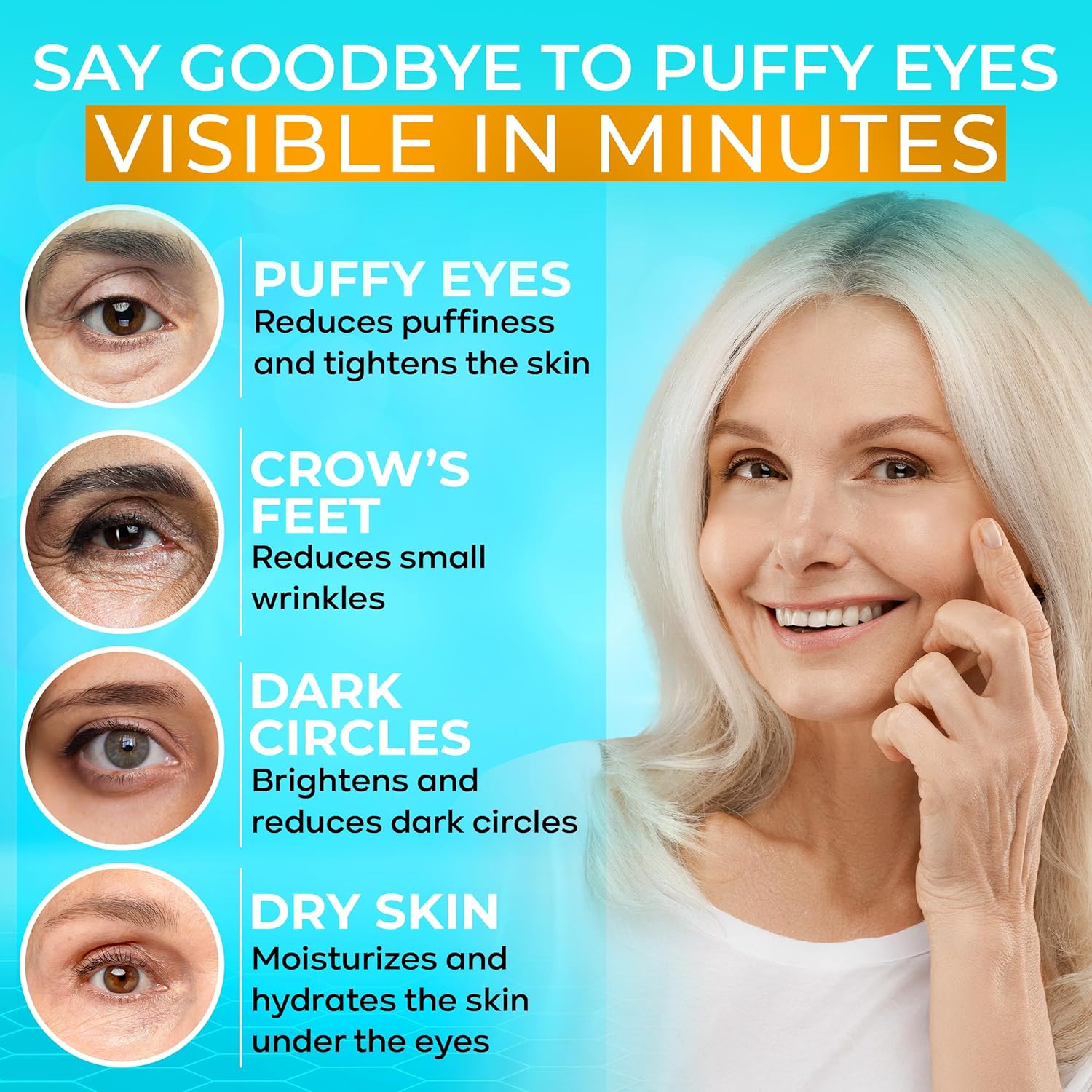 SEAMANTIKA Under Eye Cream with Collagen for Puffiness and Bags – 0.8 Fl Oz | Fast-Acting Eye Tightening Treatment for Wrinkles, Puffiness & Fine Lines | Lifts and Firms Under-Eye Area in Minutes - Image 3