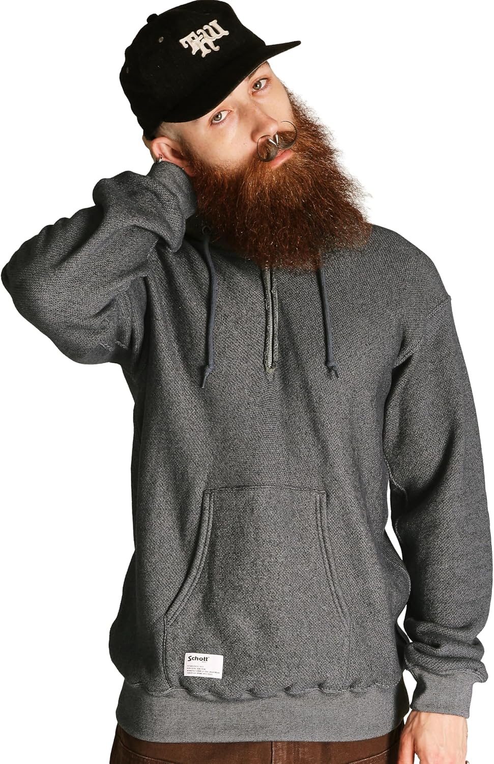 Schott】【ショット】 SALT AND PEPPER HALF ZIP HOODED SWEAT ソルト