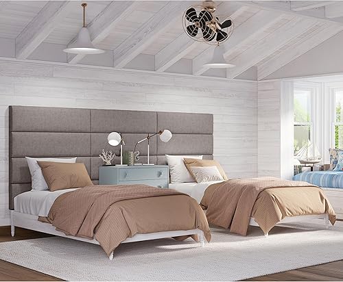 Miniatura 6 de Jaxx Panelist - Cabecero acolchado moderno, juego de 4 paneles para montar en la pared (cada uno de 11.25 x 38 pulgadas), tamaño King,