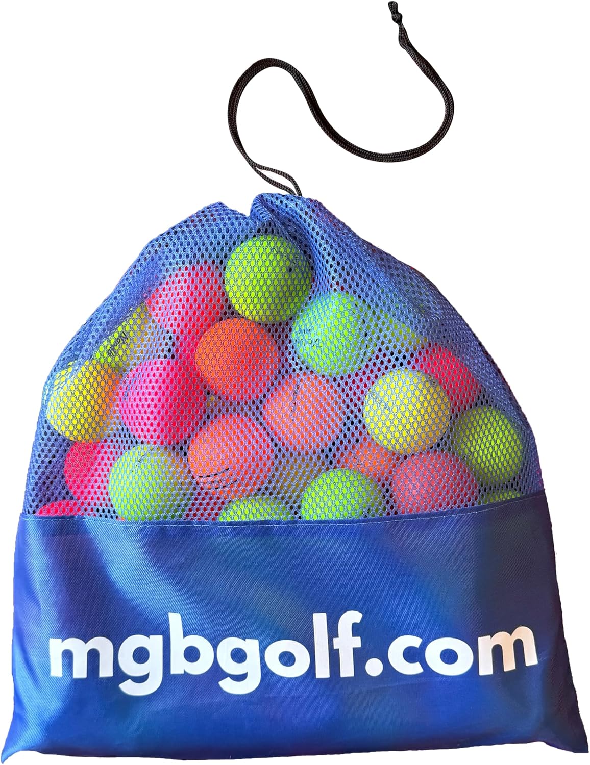 50 Colored Recycled Value Golf Balls in Mesh Bag, 5A/4A (Mint/Near-Mint), Multi-Color