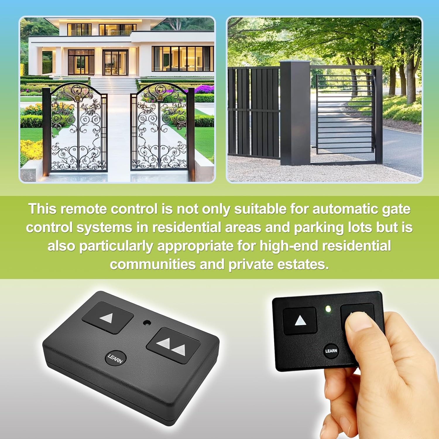 AXS1 3-Button Remote Transmitter Replacement for Automatic Gate Openers Compatible with Ghost Control Single and Double Opener Systems 2Pack