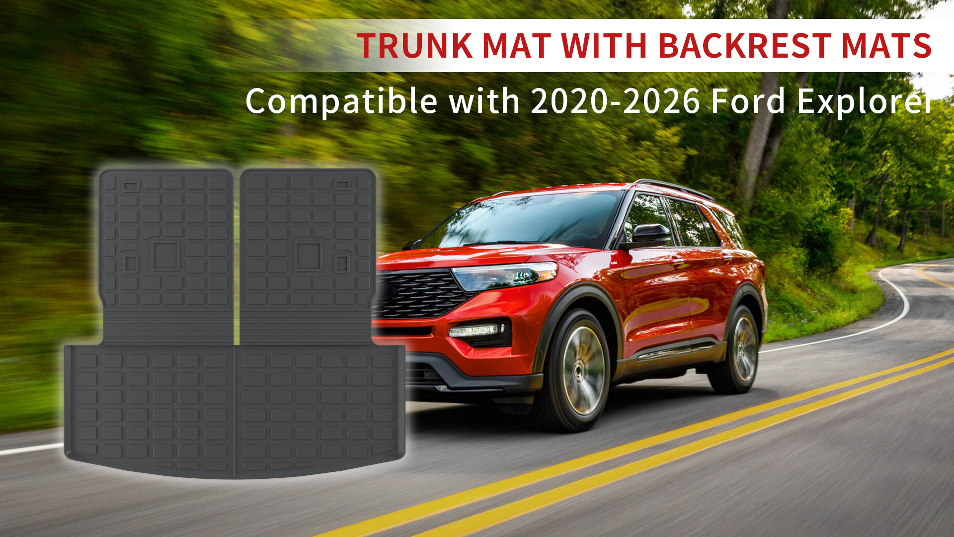 Cargo Mat For 2020-2025 Ford Explorer Trunk Mat TPE Cargo - View #12