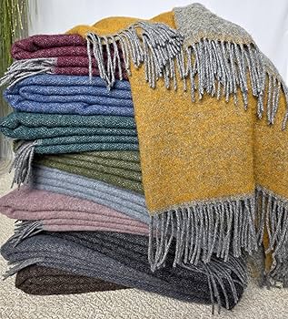 Couverture Vintage Laine Vierge - 140x200 Cm - Marron Motifs Fleuris - Torgovaya (URSS)