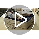 Air Mattress Queen with Built-in Pump, Blow Up Mattress with Soft Flocked Top, Leakproof Inflatable Mattress, Foldable Waterproof Air Bed for Home, Guests, Camping, with Storage Bag