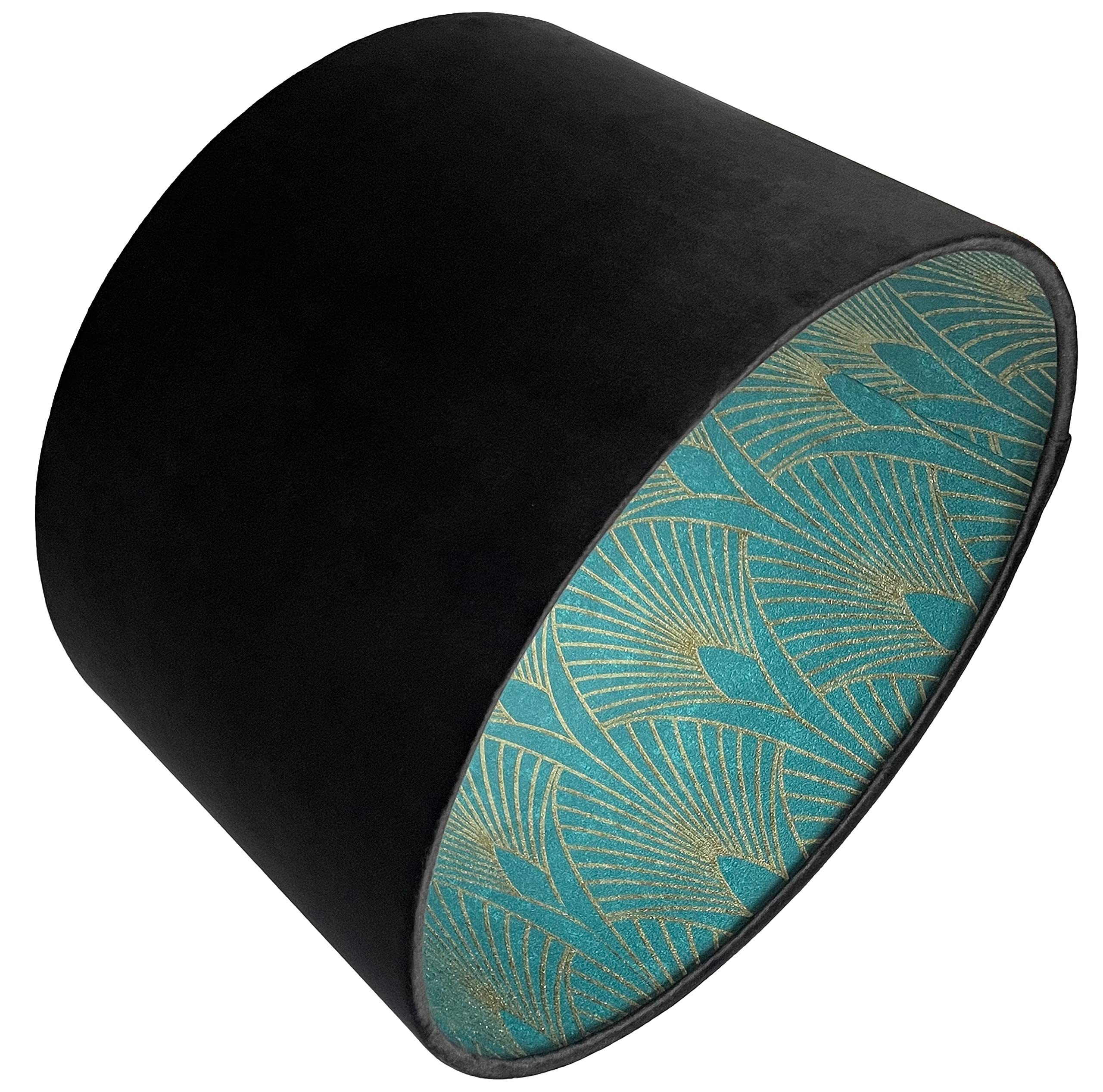 Black Velvet Art Deco Lampshade Ceiling Light Shade Teal Green Gold Vintage Retro Style Design Home Bedroom Accessories