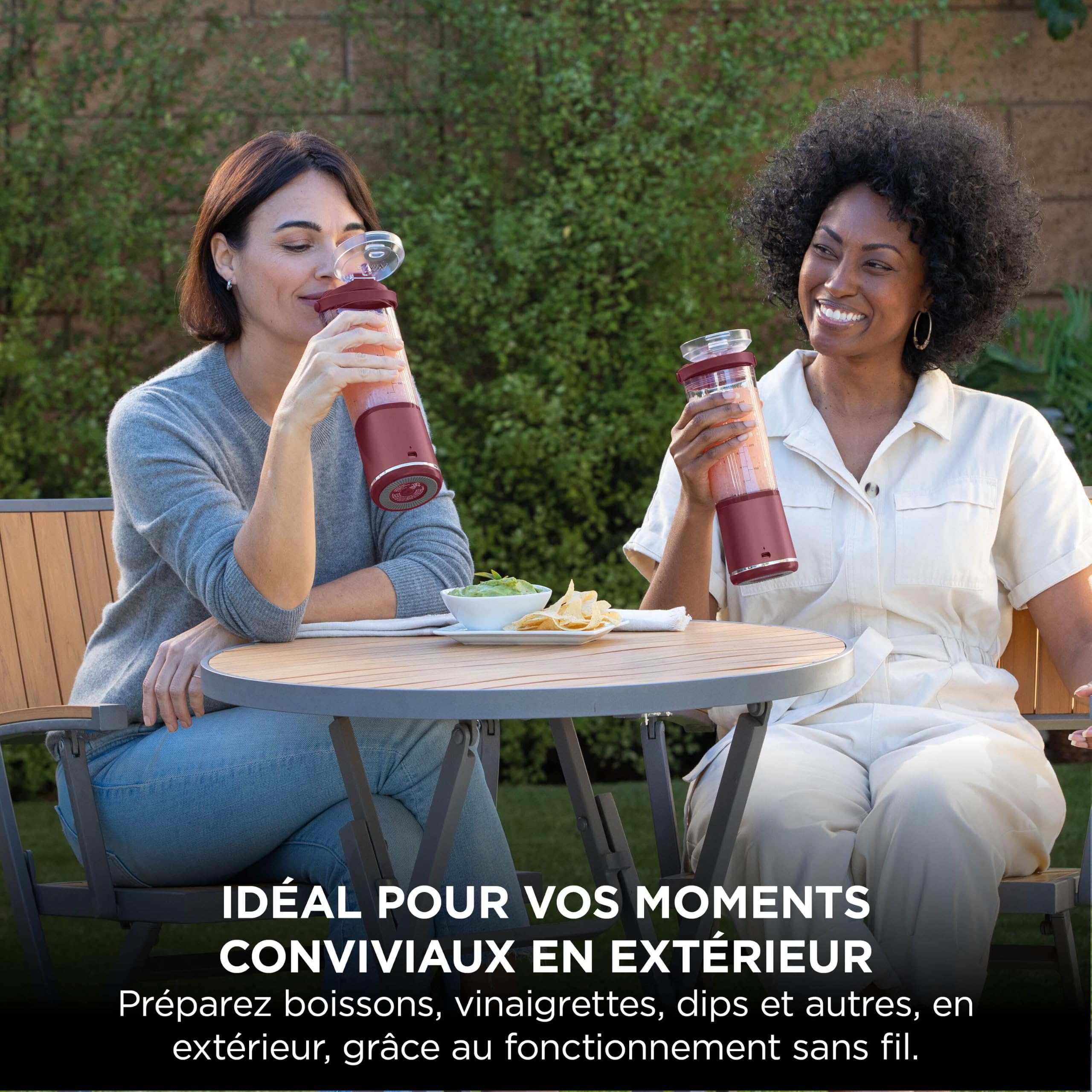 Ninja Blast Blender portable, 530 ml, couvercle résistant aux fuites et bec verseur, mini blender sans fil puissant, rechargeable, smoothies, shakes, mixe fruits et glaçons, Canneberge, BC151EUCR