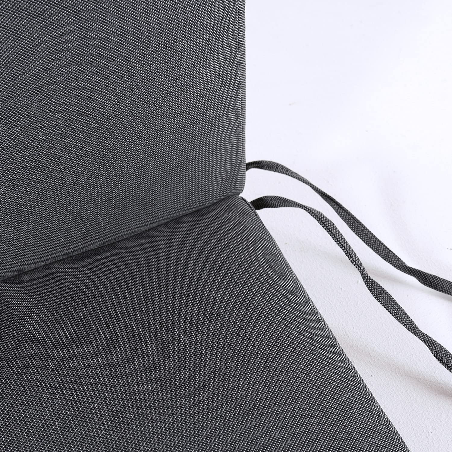 Pack 2 cojines para sillón de jardín reclinable estándar Olefin color gris, Medidas 114x48x5 cm, No pierde color, Desenfundable, Funda de cojín con relleno, Cojines sillas de terraza y comedor