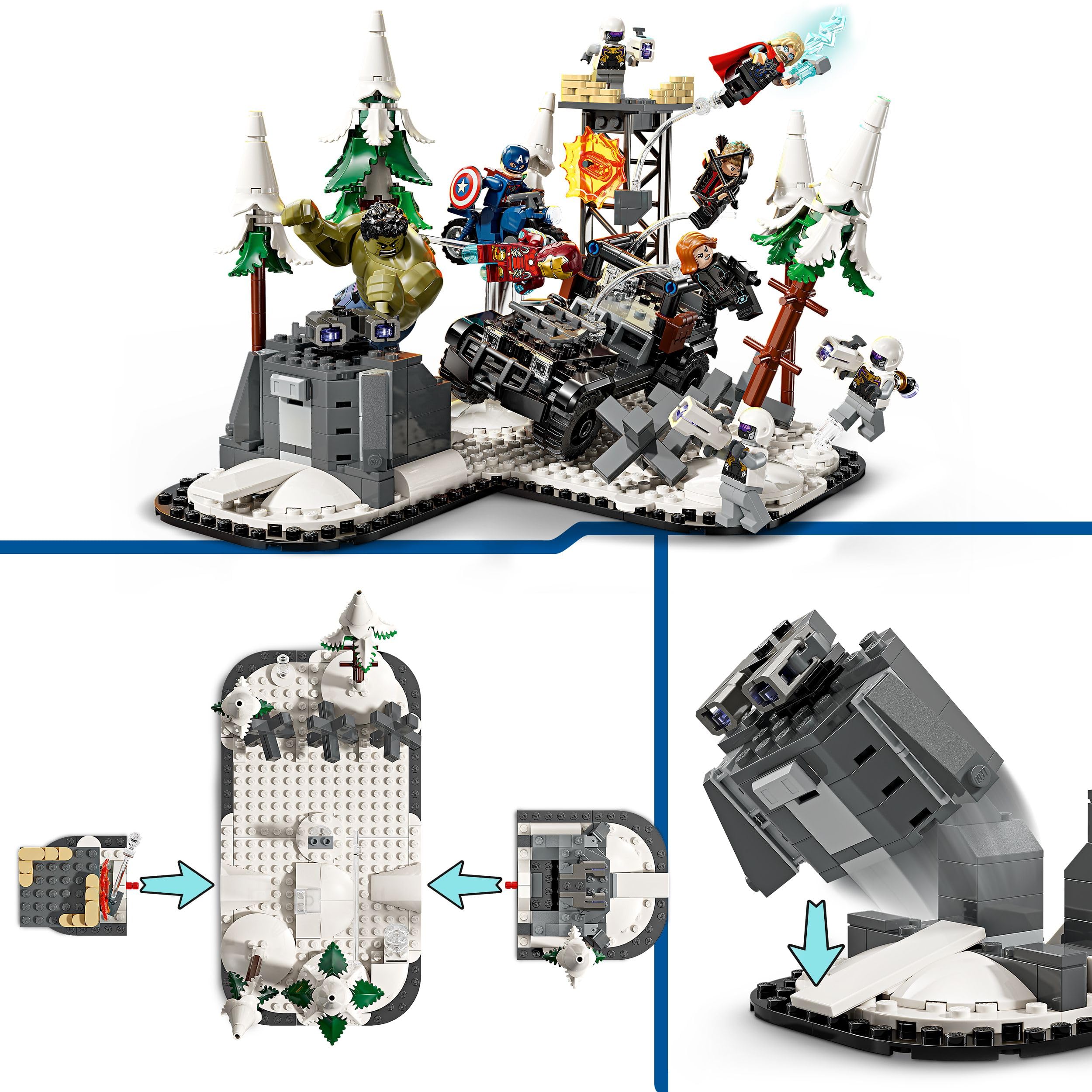 LEGO Marvel Avengers Assemble: Age of Ultron, Set Modulare da Costruire con Scene del Film e 8 Minifigure di Supereroi Inclusi Thor, Hulk e Iron Man, Giochi per Bambini e Bambine da 10 Anni 76291