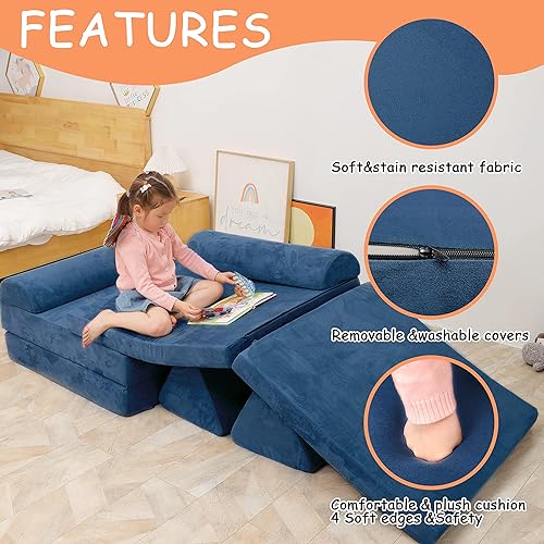 Miniatura 6 de Betterhood Sofá Cama de Juego Imaginativo para Niños - Tamaño Grande para Niños Pequeños a Adolescentes - Muebles Creativos para Sala de Juegos