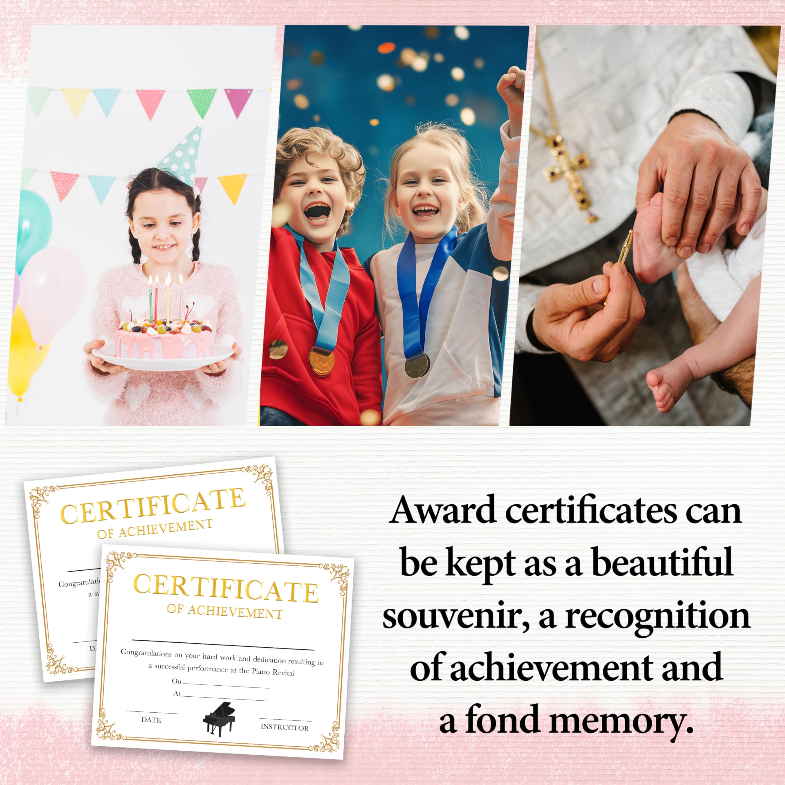 Certificados de premio de logros musicales, certificados de recital de piano para estudiantes, premios de reconocimiento de lecciones de música, suministros de aula para profesores, regalos de aliento