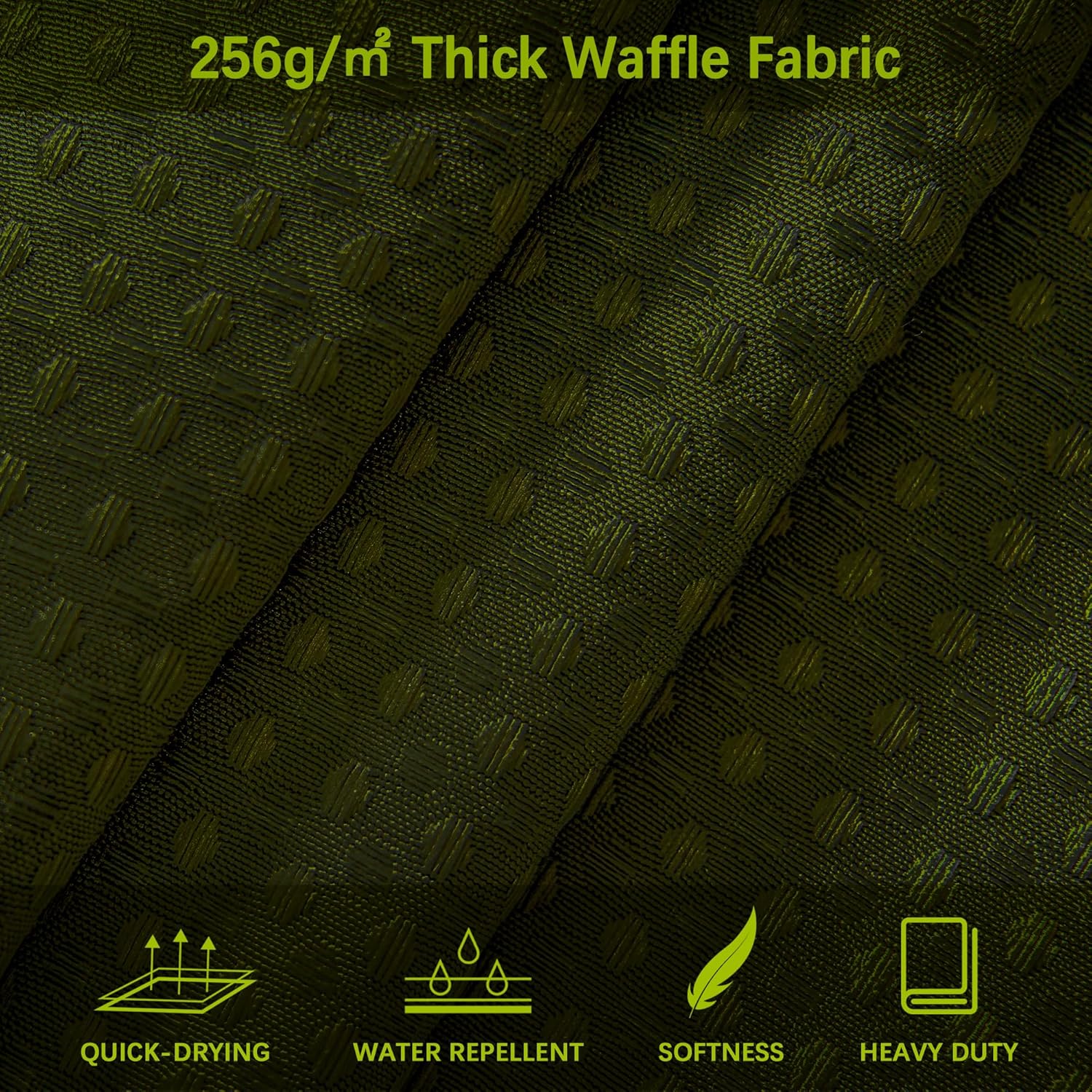 Army Green Shower Curtain 72 x 96 Inches, Extra Long Jungle Shower Curtain with Waffle Weave Fabric Heavy Duty Hotel Quality for Bathroom