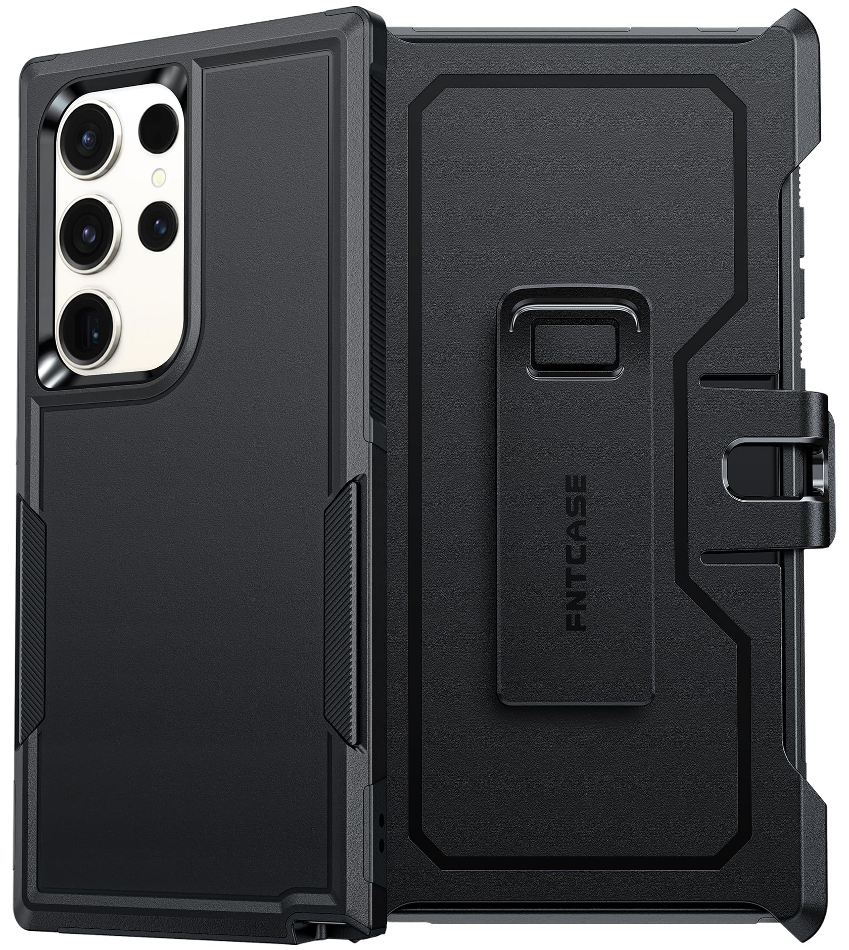 FNTCASE for Samsung Galaxy S23-Ultra Case: Dual Layer Cover with Belt-Clip