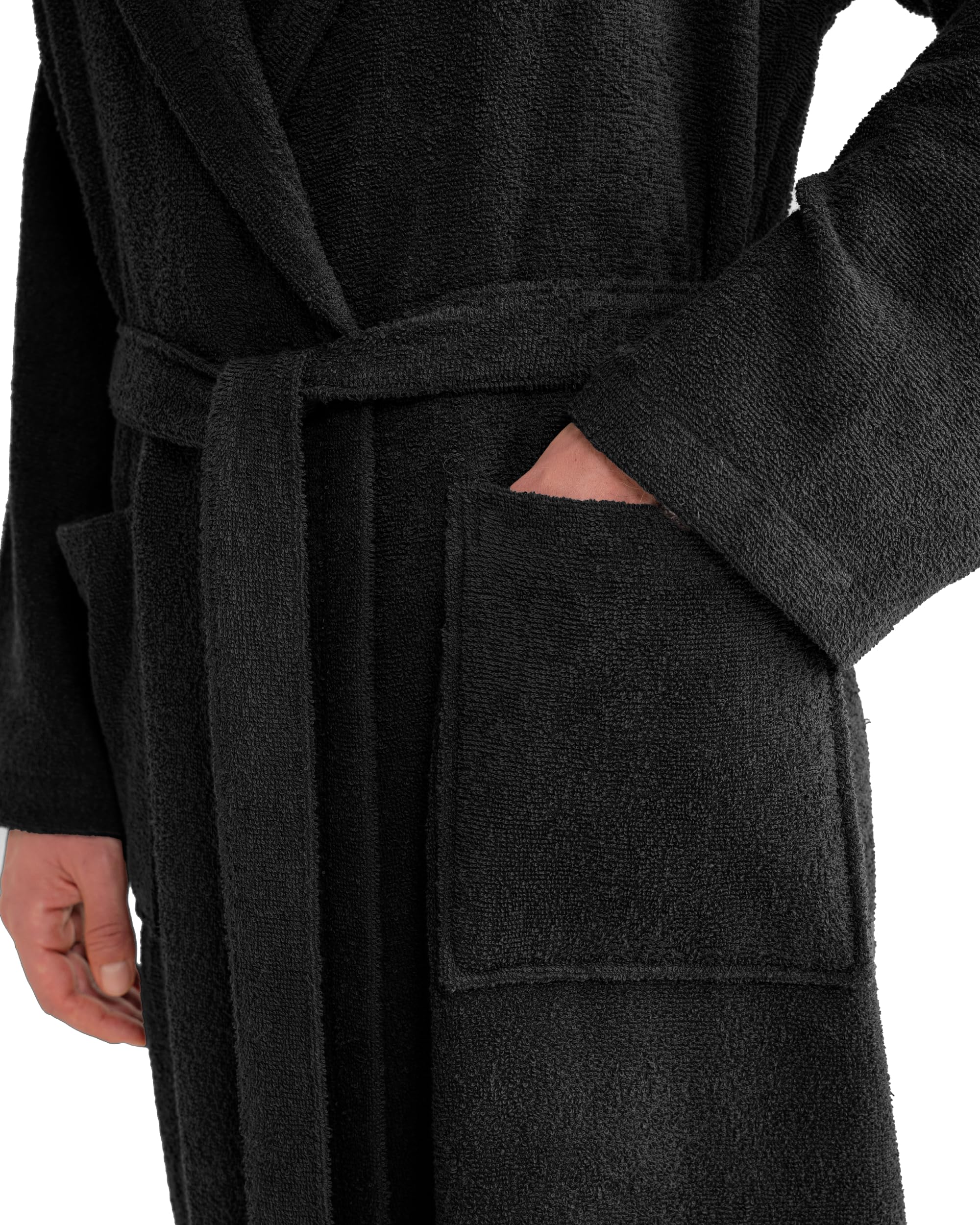 Twinzen - Bademantel Herren 100% Baumwolle Oeko-Tex