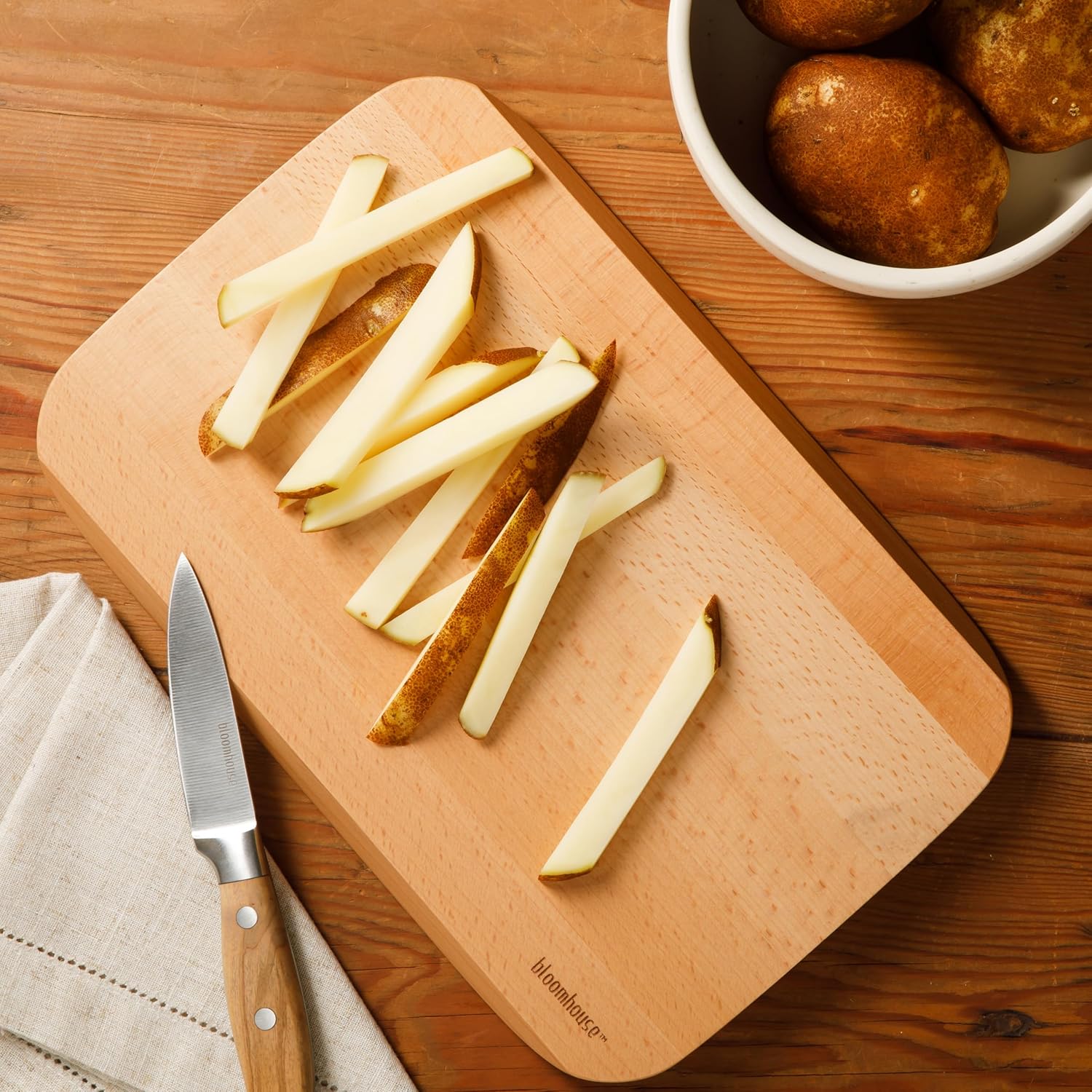 Bloomhouse - Two Time Oprah's Favorite Things Winner - 12 x 8-Inch Italian Beech Wood Cutting Board – Made in Lake Como, Italy, Oil-Coated Small Chopping Board for Kitchen and Food Prep